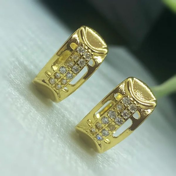 Zirconia Gold Hoop Earrings